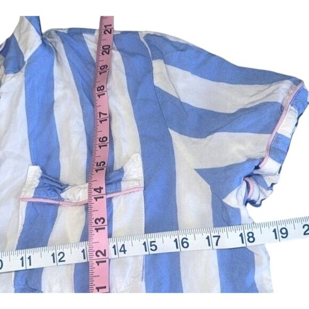 Peace Love & Dreams Blue & White Striped Pajama Set M/M - Picture 10 of 11